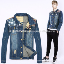 Embroidered jeans jacket custom made with any design of embroidery